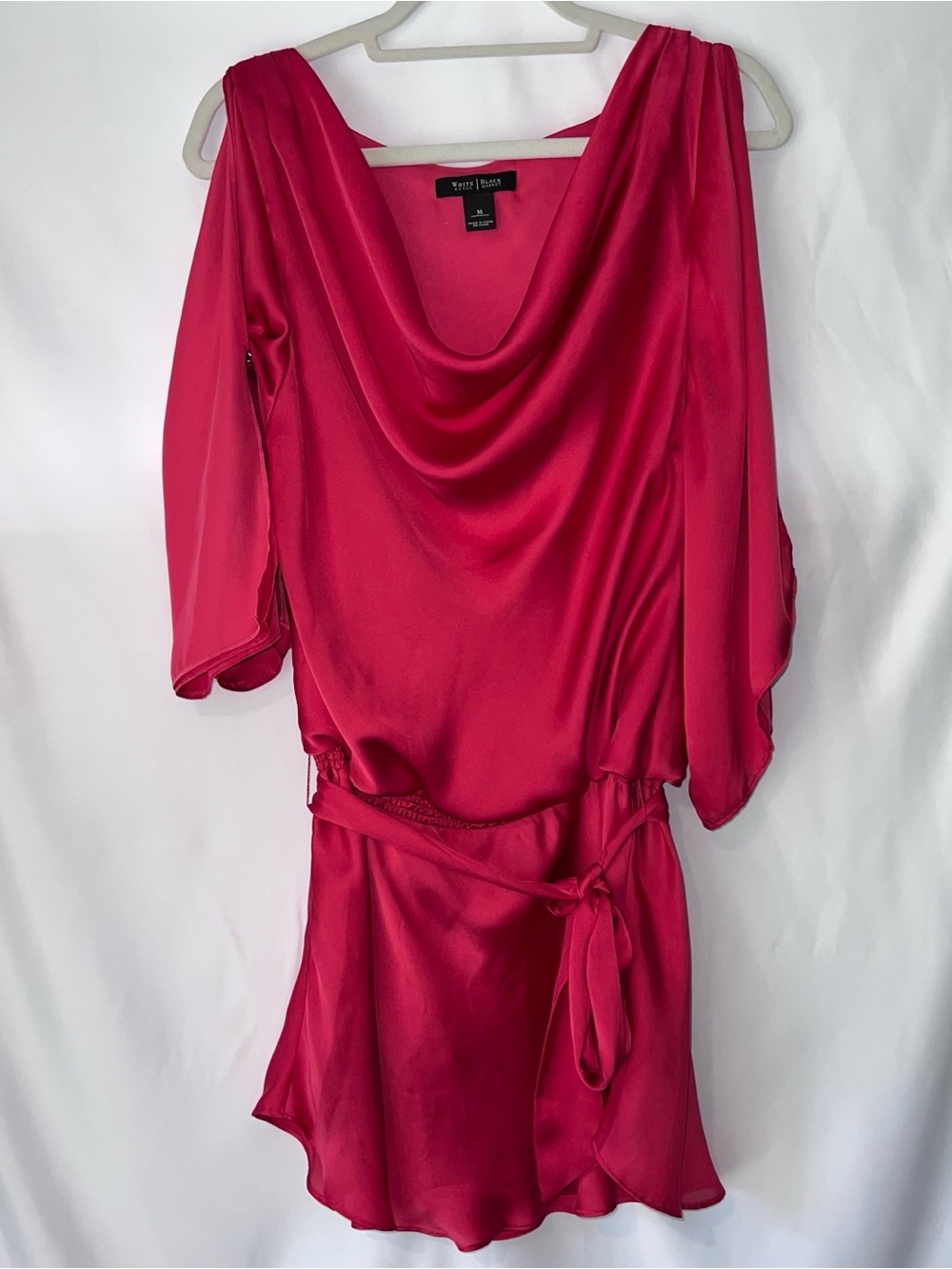 White House Black Market Red One-Shoulder Satin Dress - Picture 10 of 13